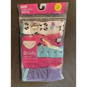 Toddler Girls Basics Multicolor Size 4T Tag-free Briefs 5 pack NEW!